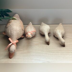 Vintage Scioto Charming Cream Goose Family Figurines